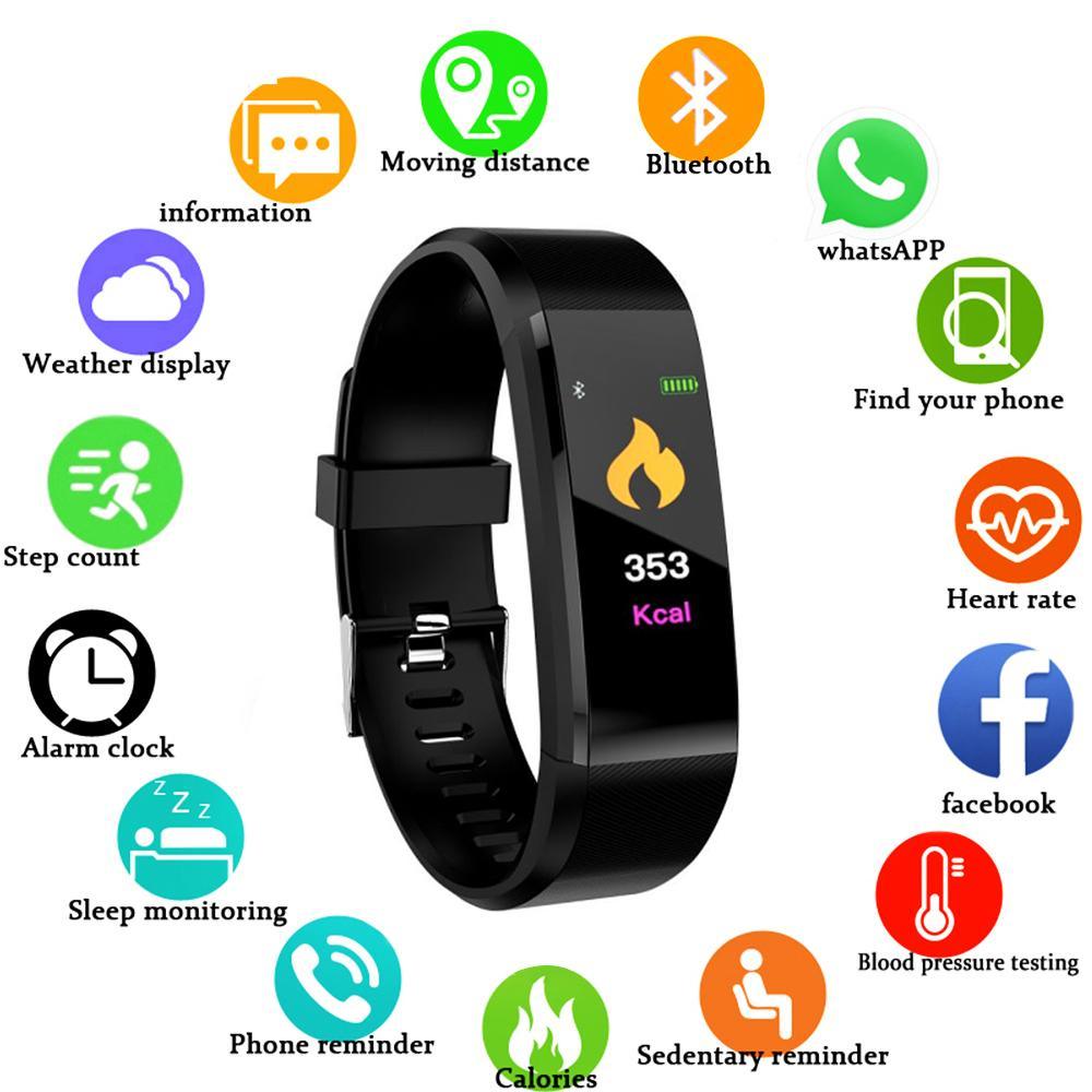 Smart Watch Men Women Heart Rate Blood Pressure Fitness Tracker