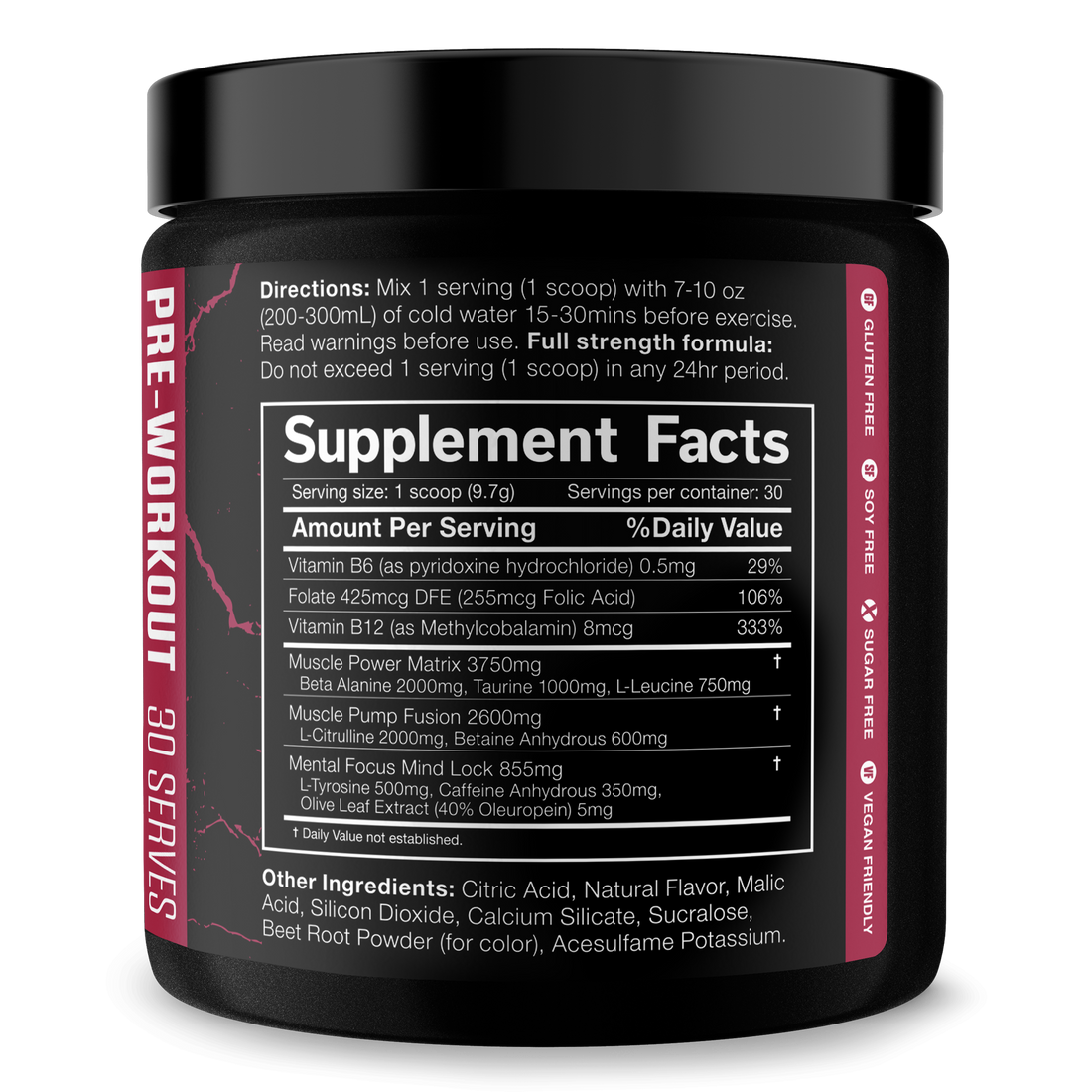 The Shadow Pre Workout Energy Focus Strength Performance Supplement