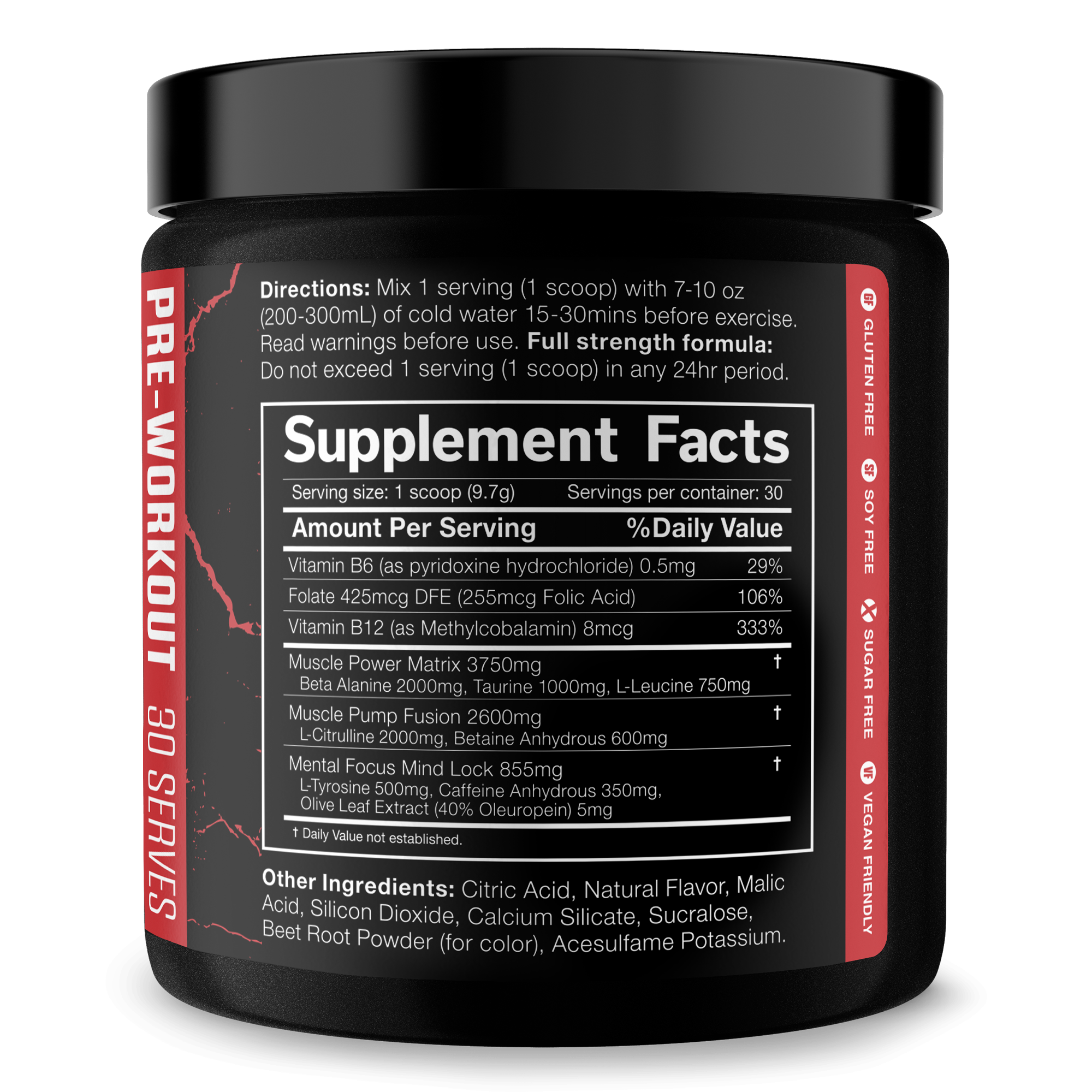 The Shadow Pre Workout Energy Focus Strength Performance Supplement