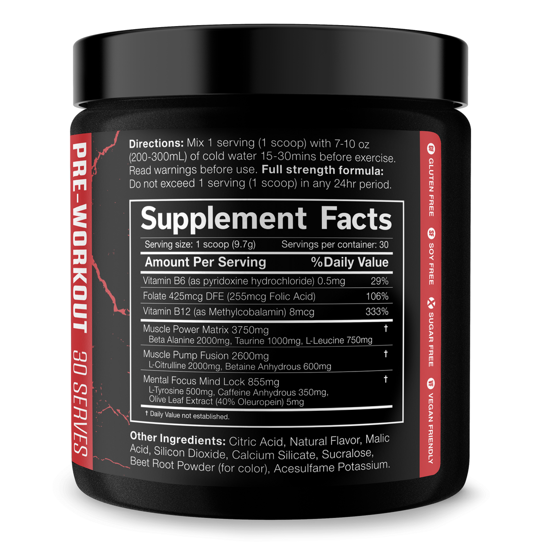 The Shadow Pre Workout Energy Focus Strength Performance Supplement