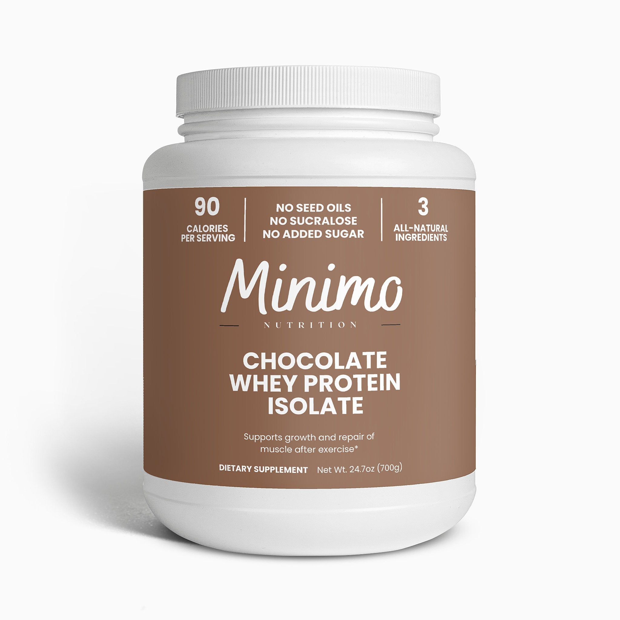 Chocolate Whey Isolate Protein Powder 1.54 lbs Muscle Recovery Shake