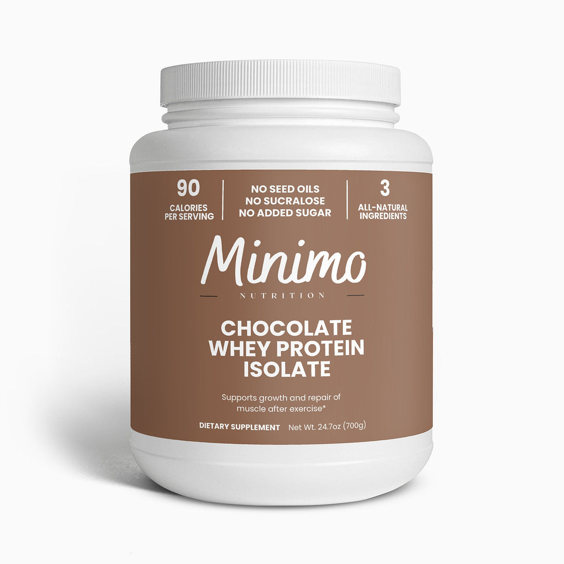 Chocolate Whey Isolate Protein Powder 1.54 lbs Muscle Recovery Shake
