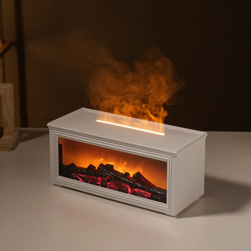 7 Color Essential Oil Flame Diffuser Mini Fireplace Humidifier Aroma
