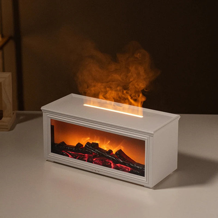 7 Color Essential Oil Flame Diffuser Mini Fireplace Humidifier Aroma