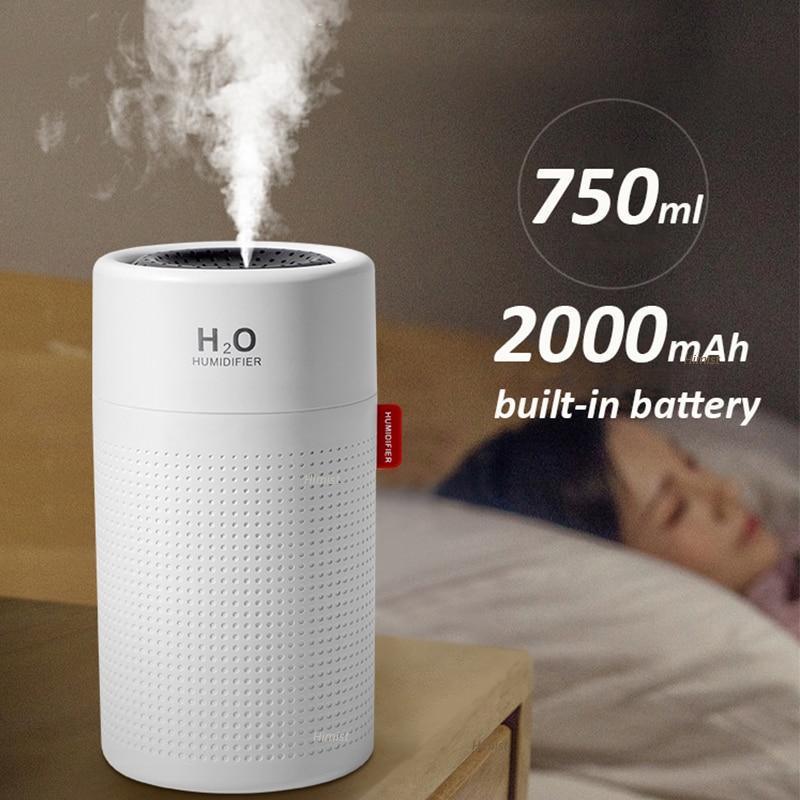 Wireless Air Humidifier USB Portable Aroma Diffuser 2000mAh Rechargeable