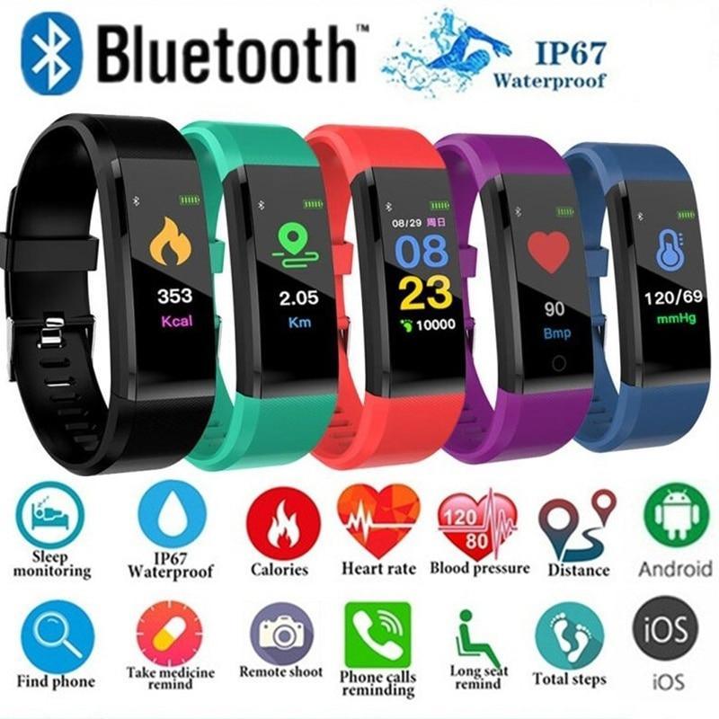 Smart Watch Men Women Heart Rate Blood Pressure Fitness Tracker