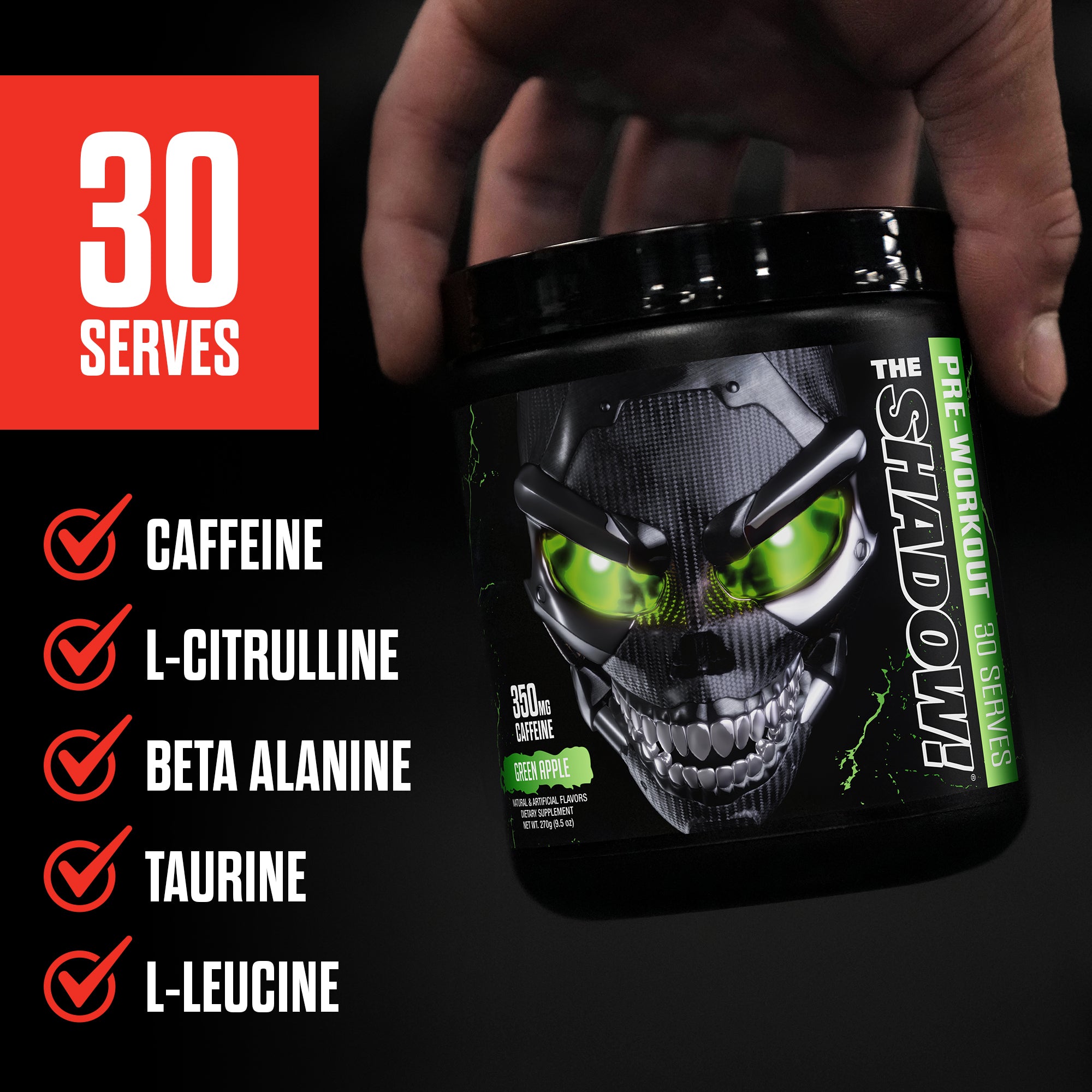 The Shadow Pre Workout Energy Focus Strength Performance Supplement