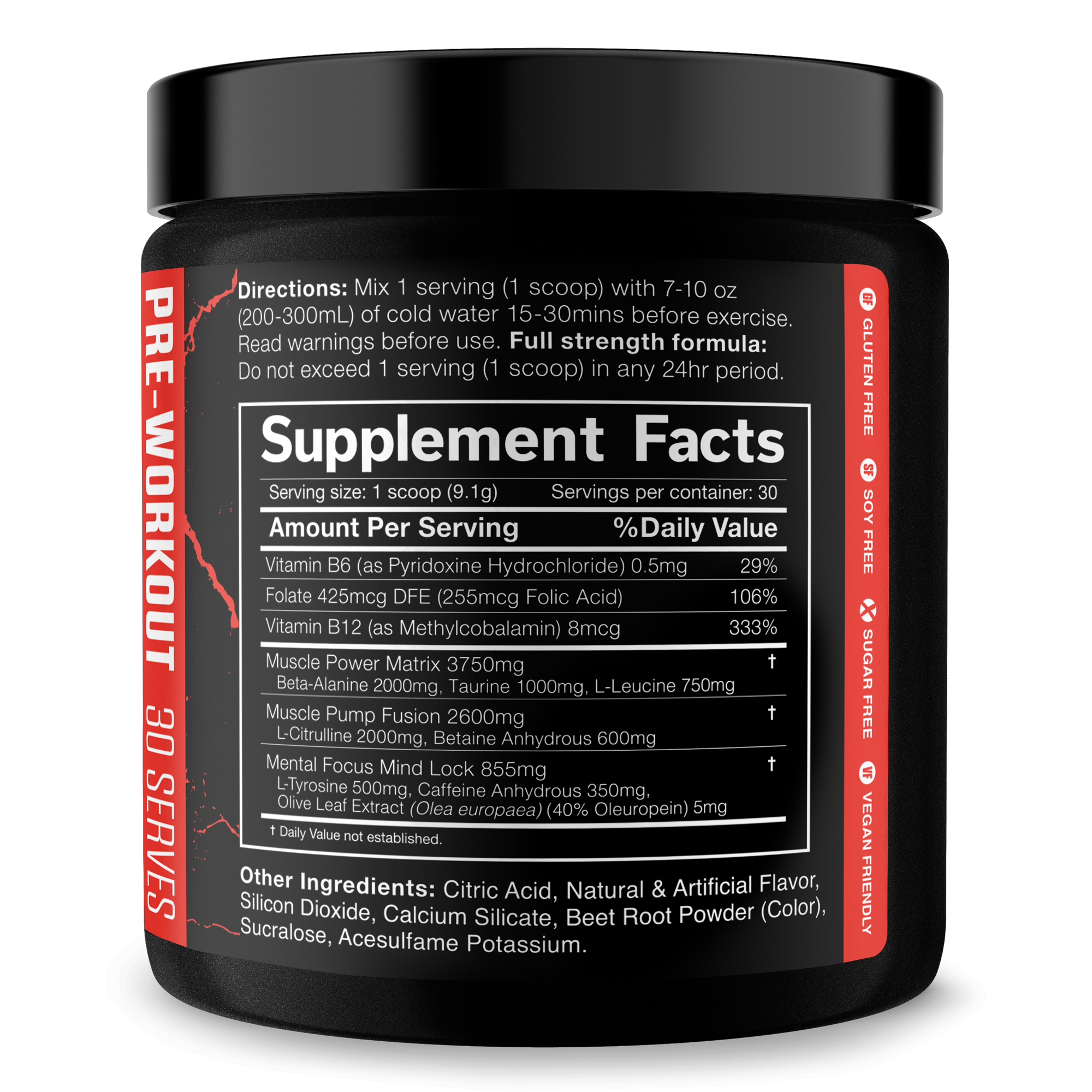 The Shadow Pre Workout Energy Focus Strength Performance Supplement