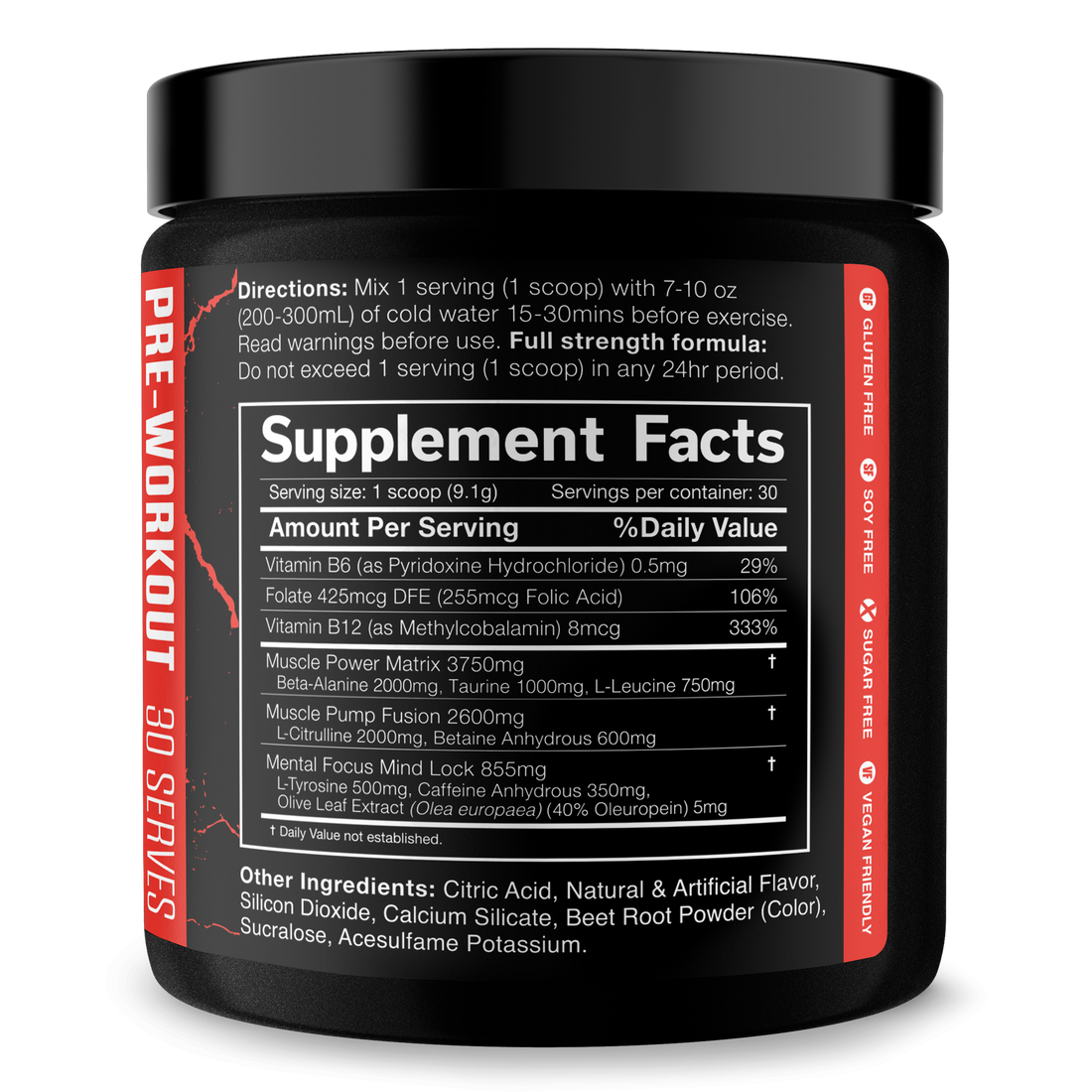 The Shadow Pre Workout Energy Focus Strength Performance Supplement