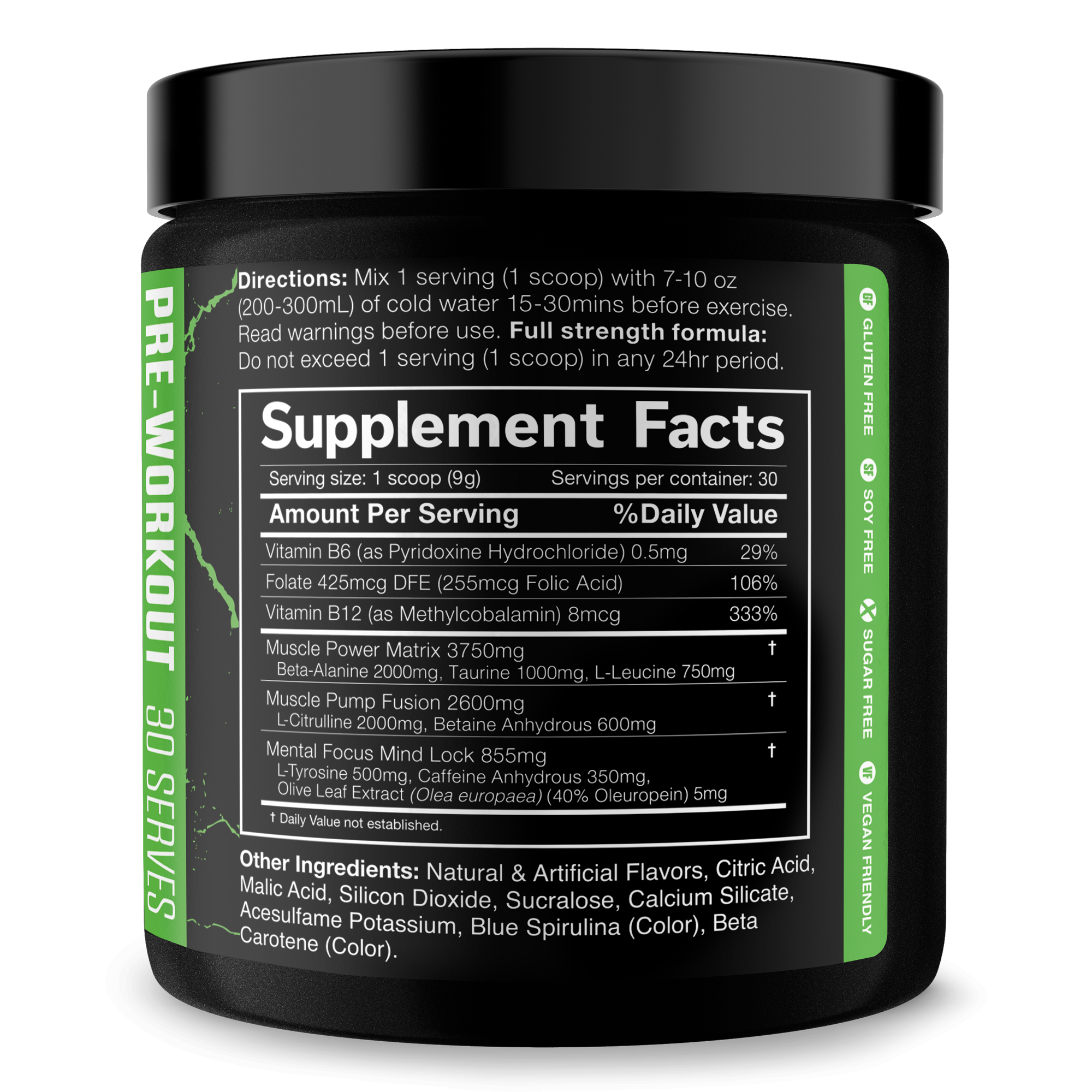 The Shadow Pre Workout Energy Focus Strength Performance Supplement