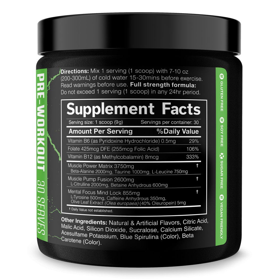 The Shadow Pre Workout Energy Focus Strength Performance Supplement