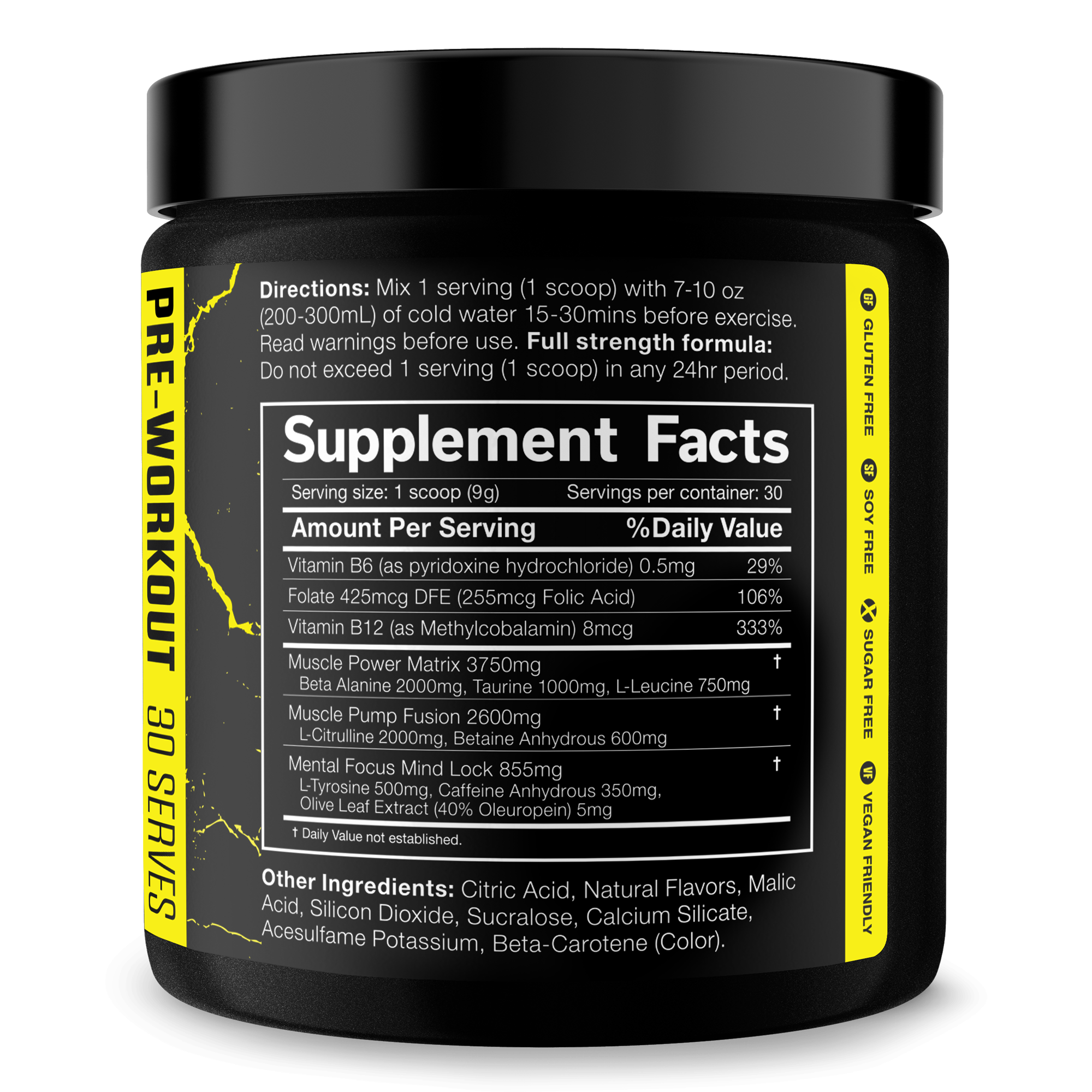 The Shadow Pre Workout Energy Focus Strength Performance Supplement