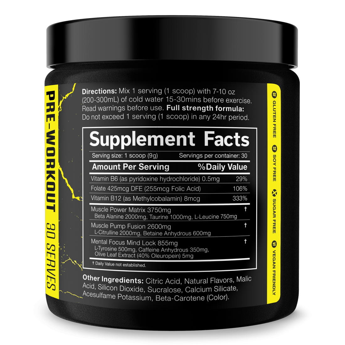 The Shadow Pre Workout Energy Focus Strength Performance Supplement