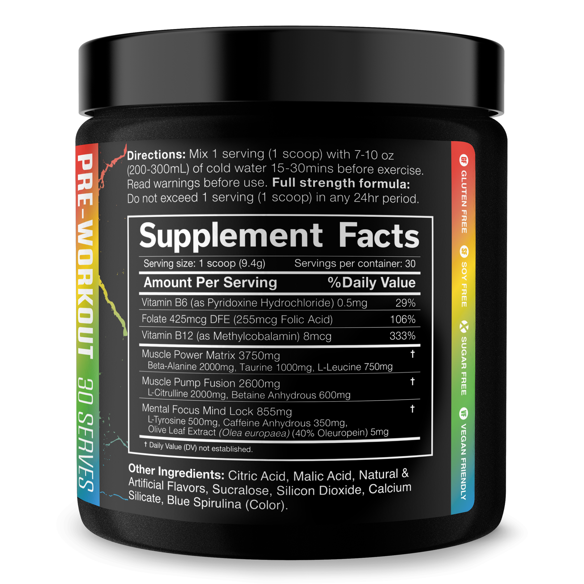The Shadow Pre Workout Energy Focus Strength Performance Supplement