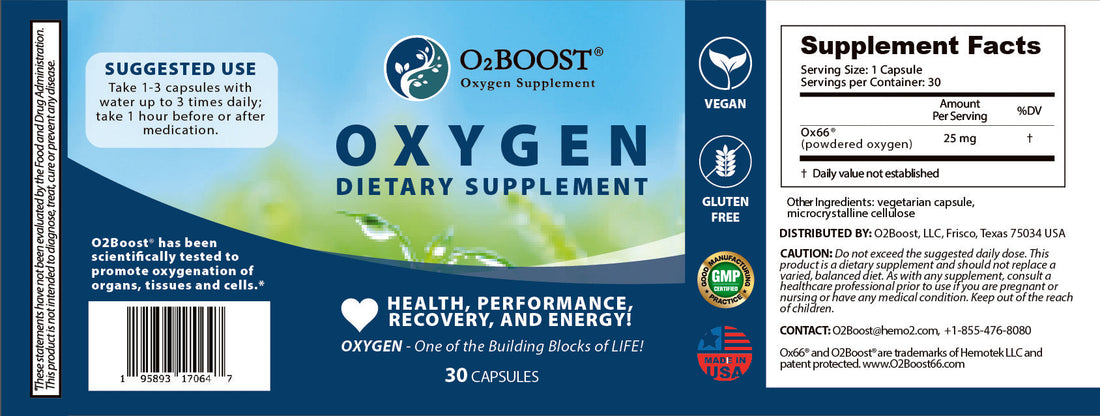 Oxygen Supplement Energy Breathing Support Oxygenation Health Formula