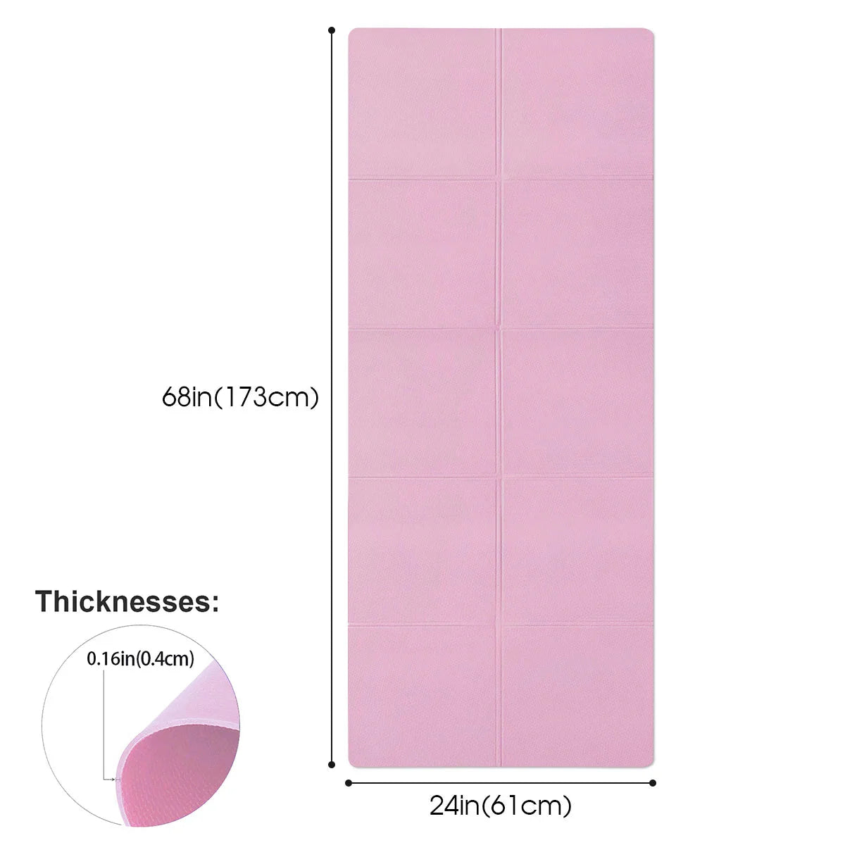 Yoga Mat Anti Slip Pilates Fitness Exercise Floor Mat