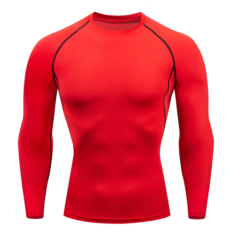 Men’s Spring Autumn Long Sleeve Fitness Tee Workout Sports Shirt