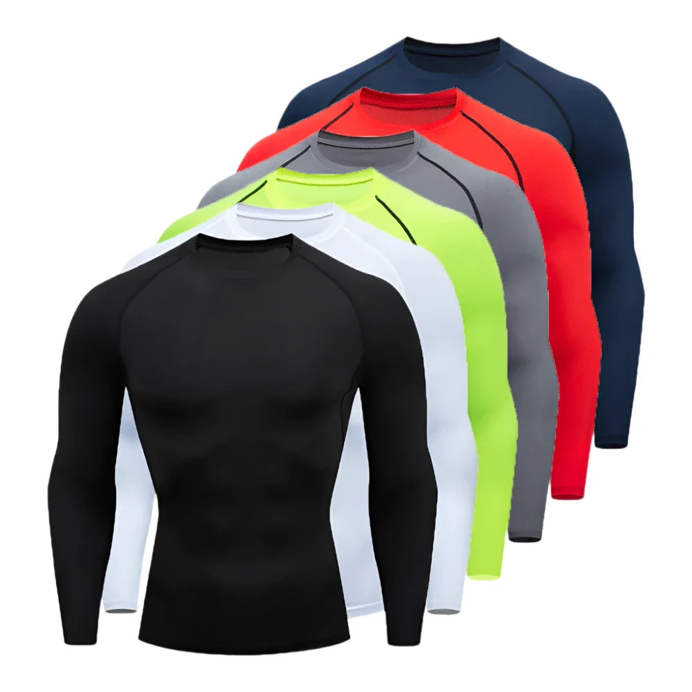 Men’s Spring Autumn Long Sleeve Fitness Tee Workout Sports Shirt