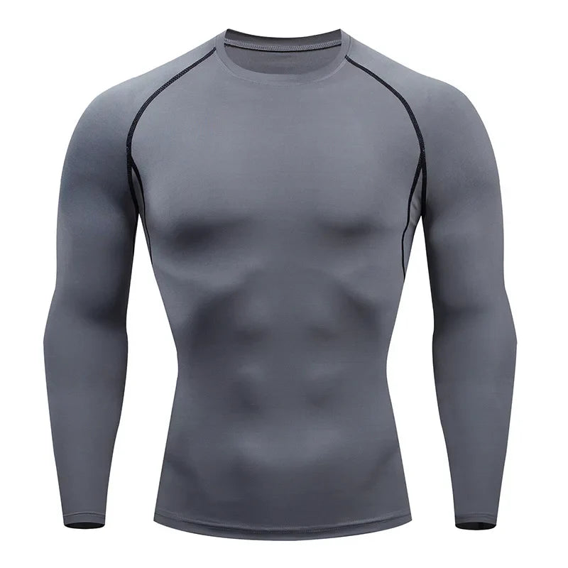 Men’s Spring Autumn Long Sleeve Fitness Tee Workout Sports Shirt