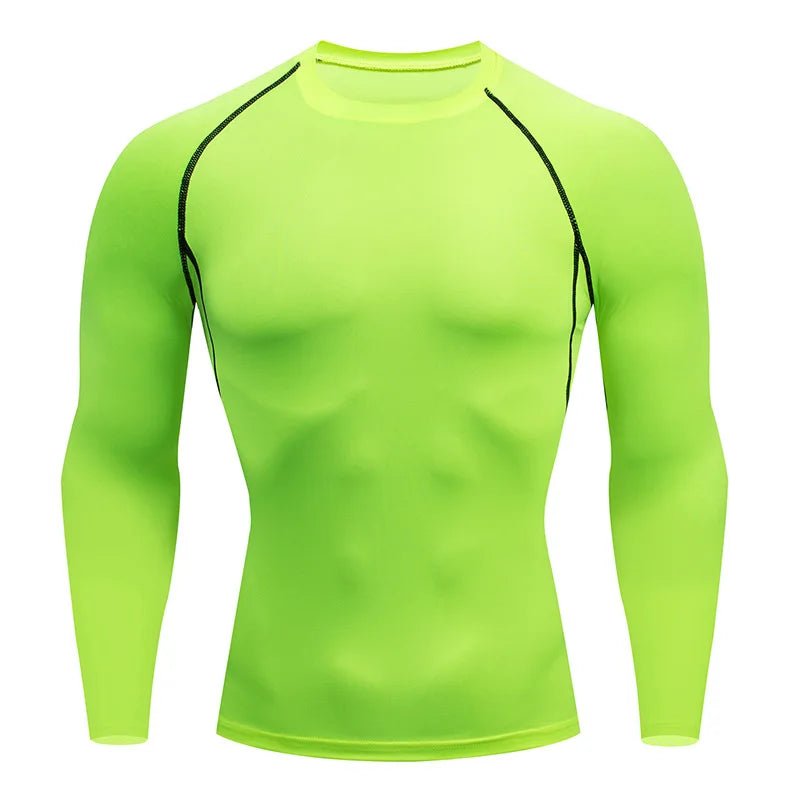 Men’s Spring Autumn Long Sleeve Fitness Tee Workout Sports Shirt