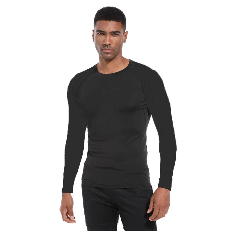 Men’s Spring Autumn Long Sleeve Fitness Tee Workout Sports Shirt