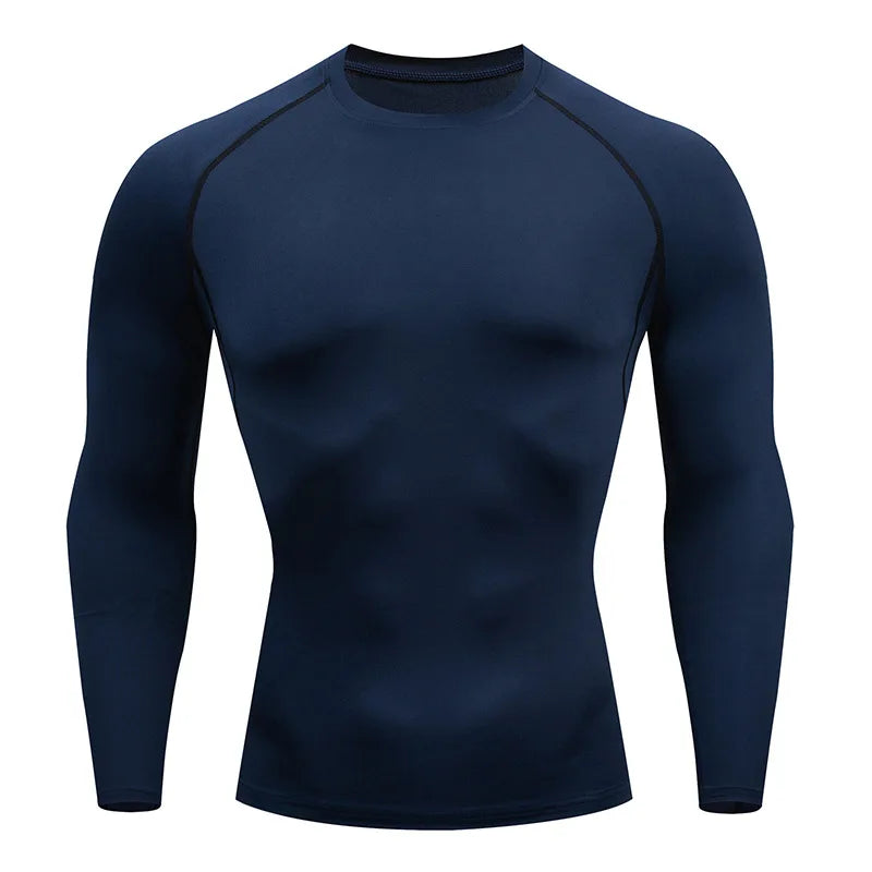 Men’s Spring Autumn Long Sleeve Fitness Tee Workout Sports Shirt