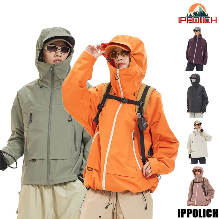 New Men Waterproof Hiking Jacket Women Windproof Sports Coat High Quality Hooded Jacket Outdoor Ride Climbing Running Jacket