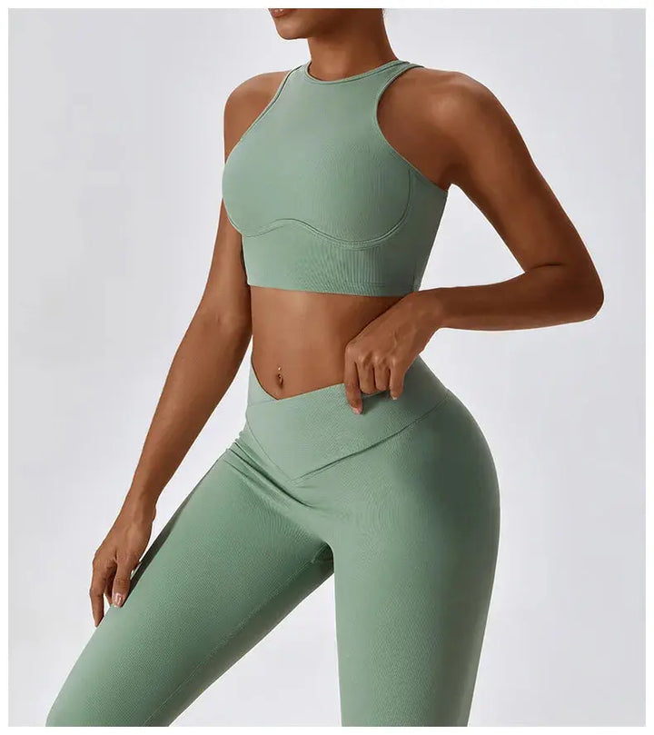 Women’s Gathered Push Up Fitness Top Sports Workout Activewear