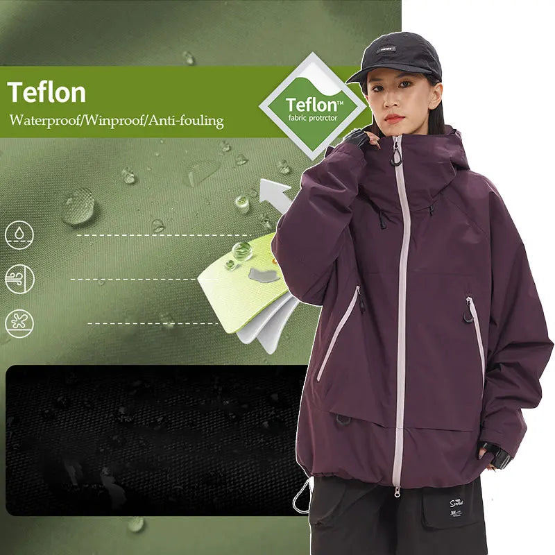 New Men Waterproof Hiking Jacket Women Windproof Sports Coat High Quality Hooded Jacket Outdoor Ride Climbing Running Jacket