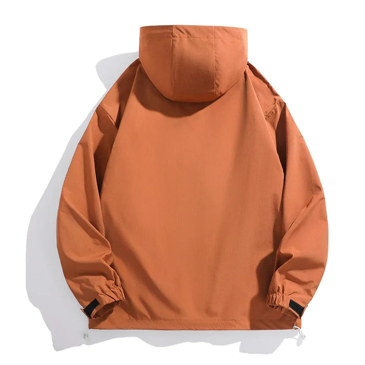 CHRLCK Men Hiking Jacket Outdoor Waterproof Fishing Hooded Sport Jacket Adjustable Drawstring Travel Jacket Mountaineering Coats
