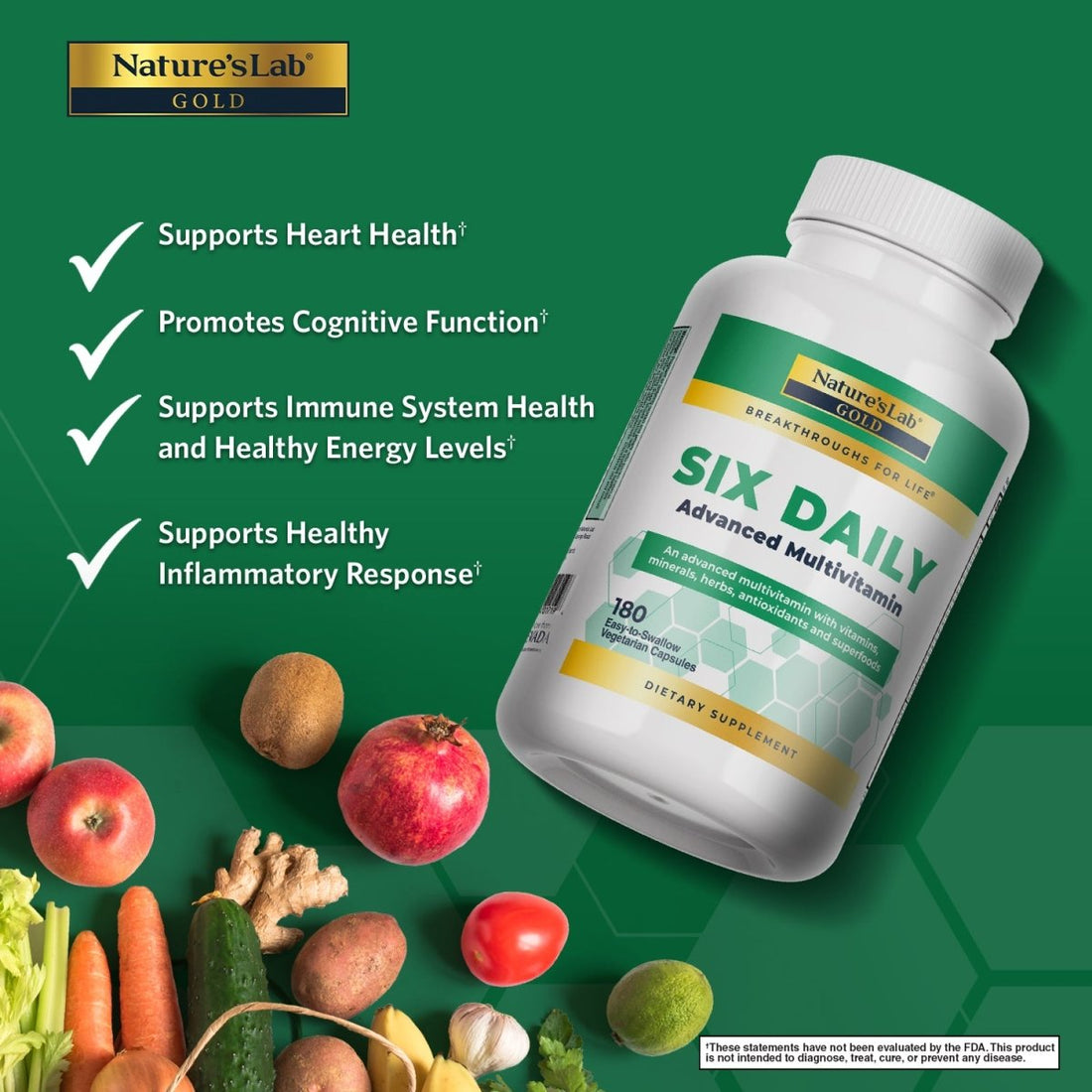 Gold Six Daily Multivitamin 180 Capsules Advanced Formula