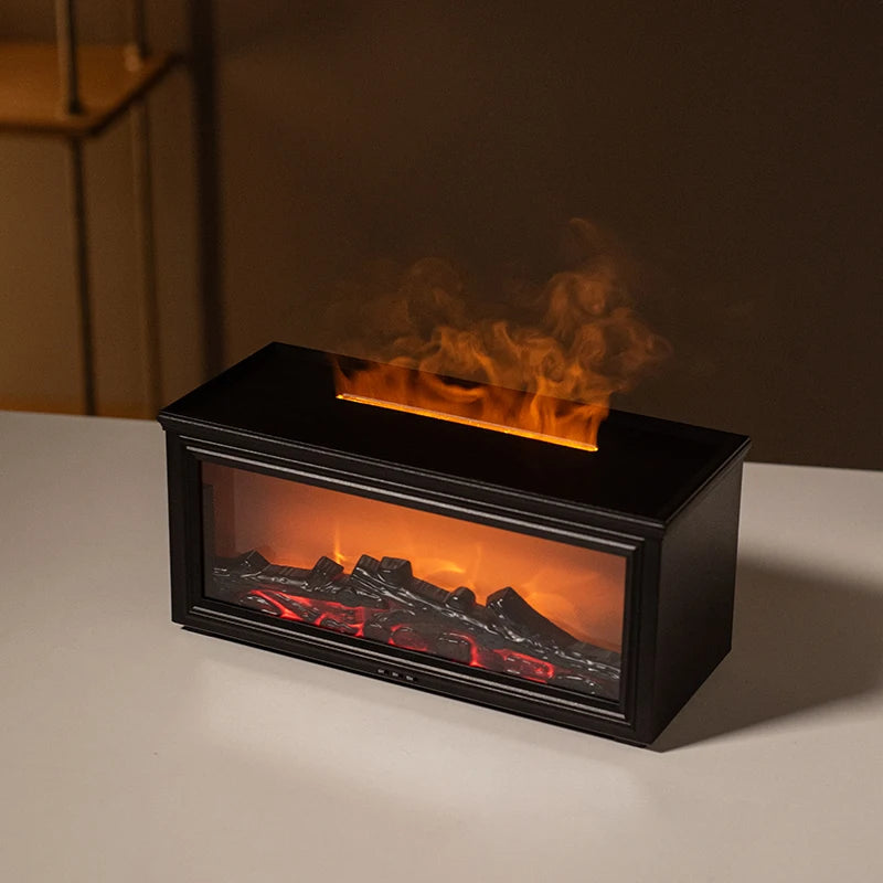 7 Color Essential Oil Flame Diffuser Mini Fireplace Humidifier Aroma