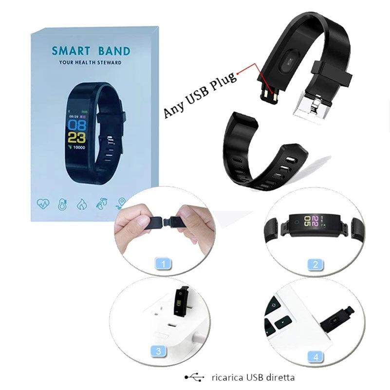 Kids Smart Sport Watch Fitness Tracker Heart Rate LED Watch