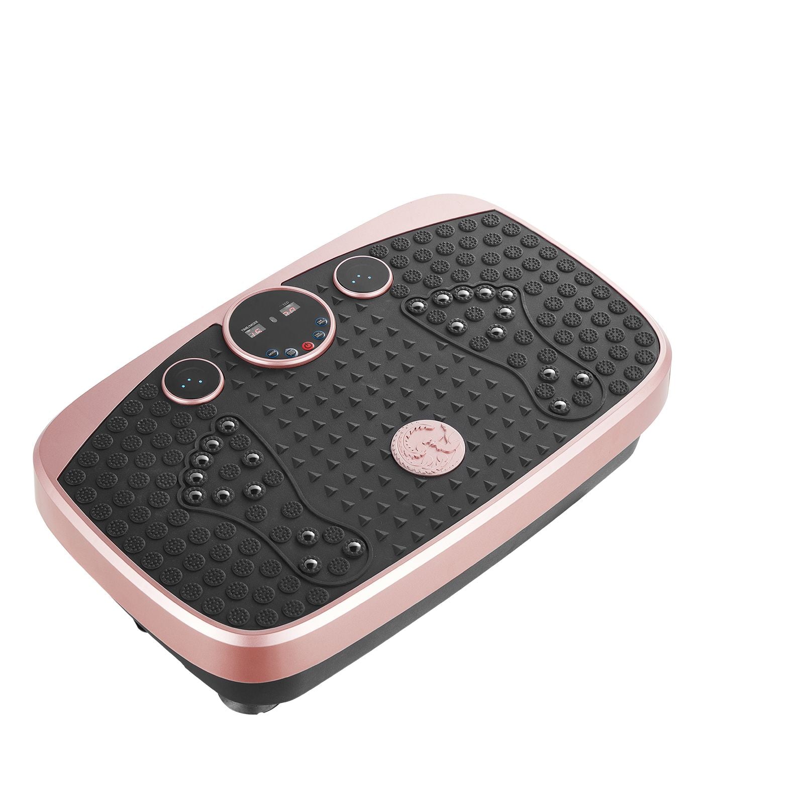 Vibration Plate Exercise Machine, Whole Body Shaker with Magnetic Acupoints for Lymphatic Drainage and Weight Loss, Home Workout Gym Fitness Equipment with 2 Resistance Bands for Women Men, Pink