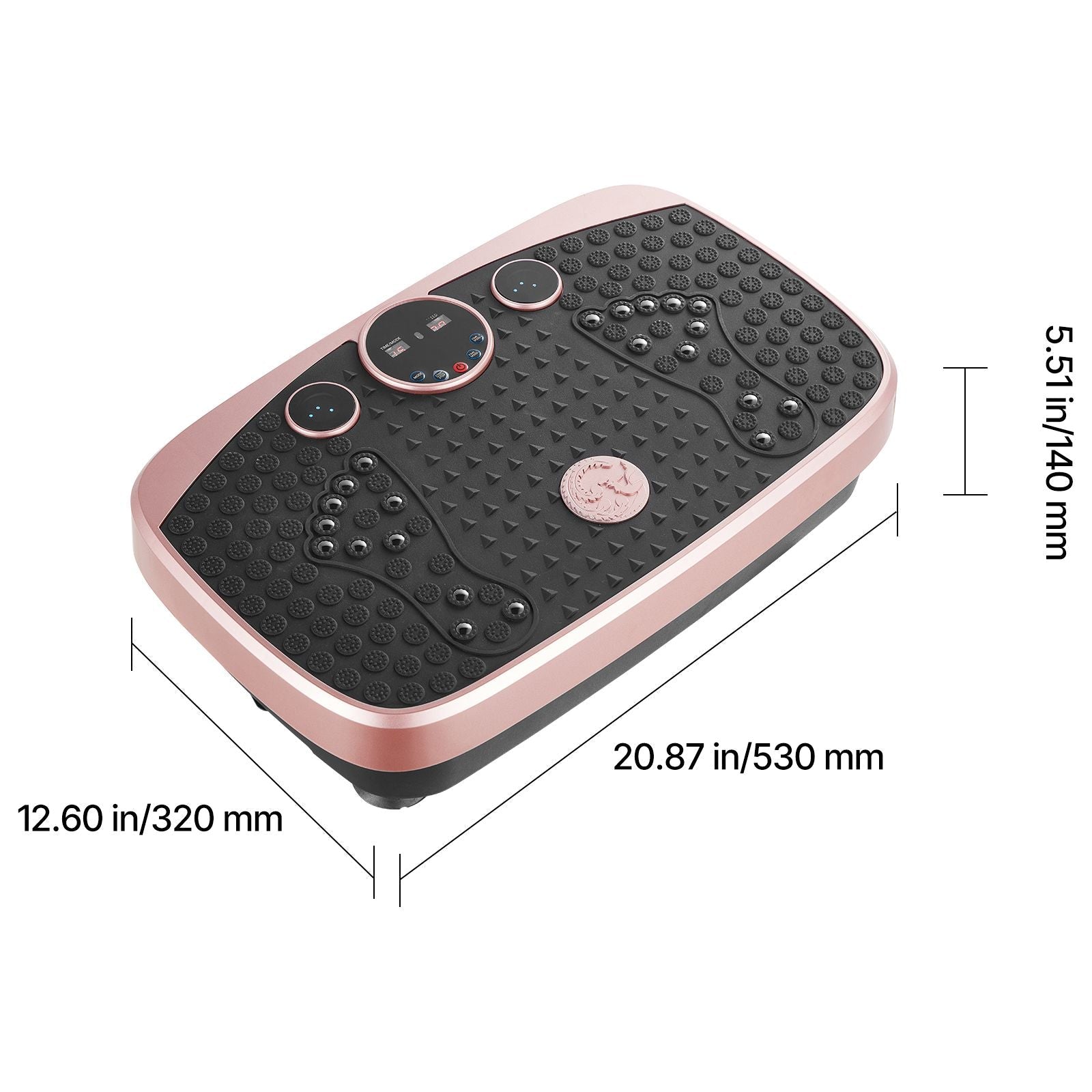 Vibration Plate Exercise Machine, Whole Body Shaker with Magnetic Acupoints for Lymphatic Drainage and Weight Loss, Home Workout Gym Fitness Equipment with 2 Resistance Bands for Women Men, Pink