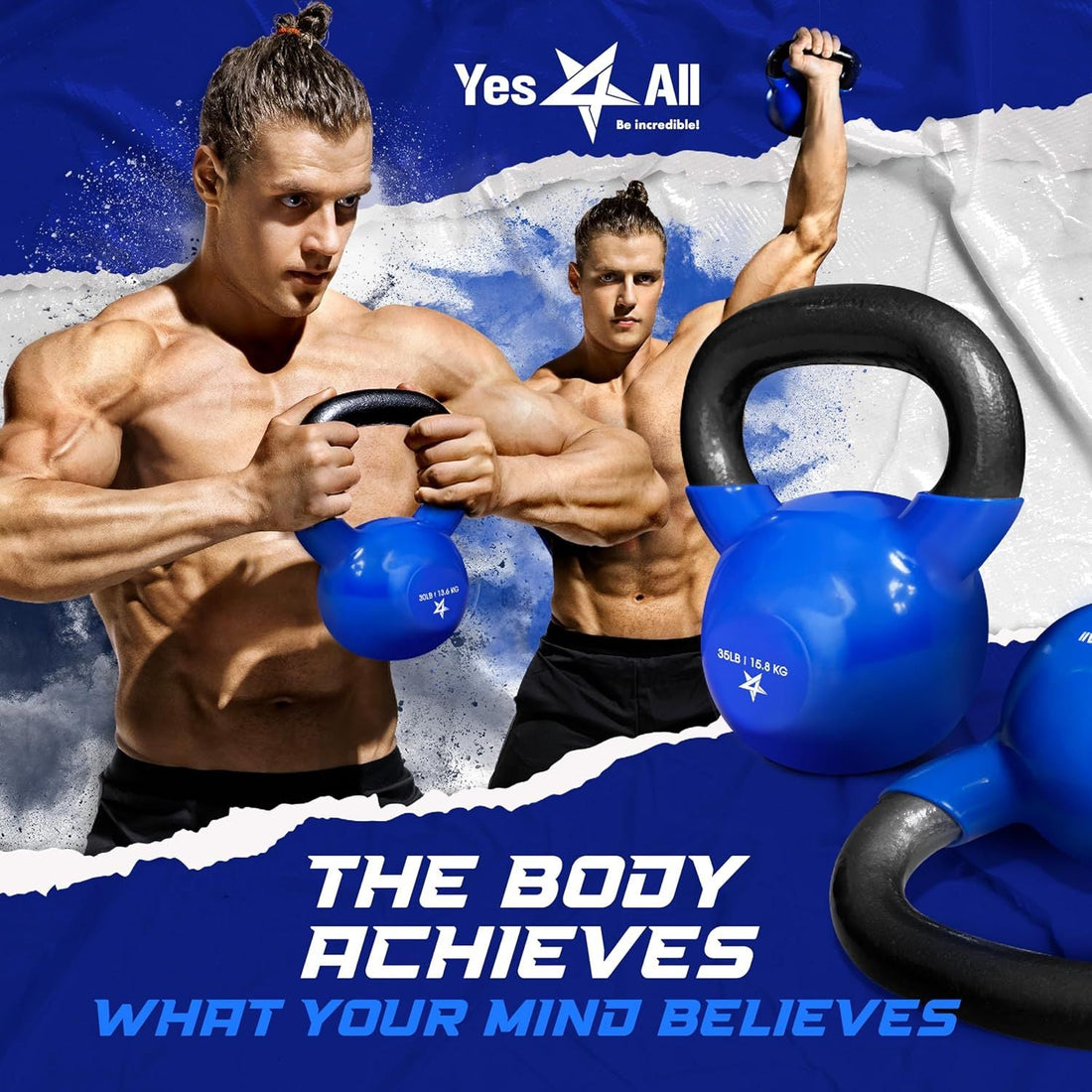 Vinyl Coated Cast Iron Kettlebell Home Gym Training Weight