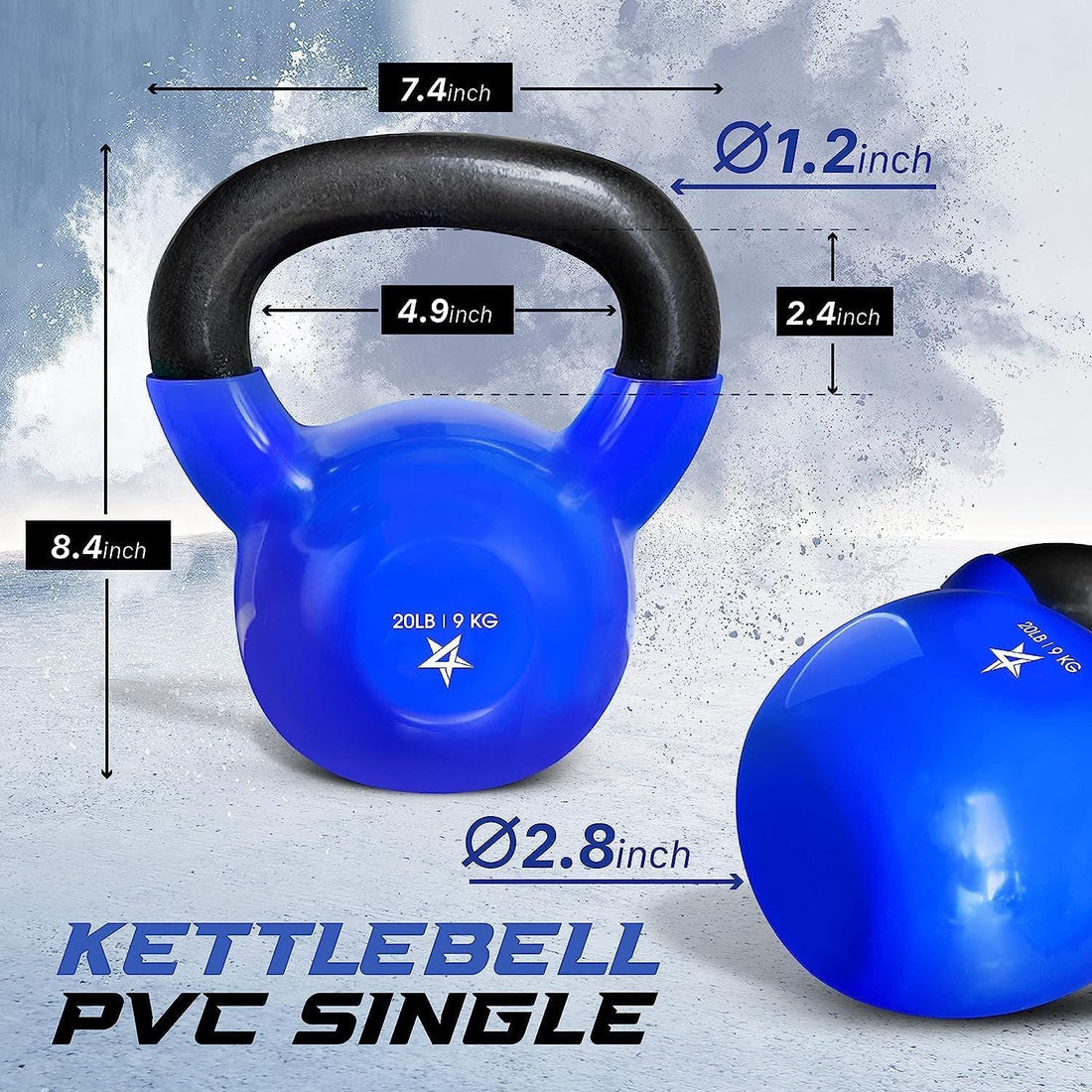 Vinyl Coated Cast Iron Kettlebell Home Gym Training Weight