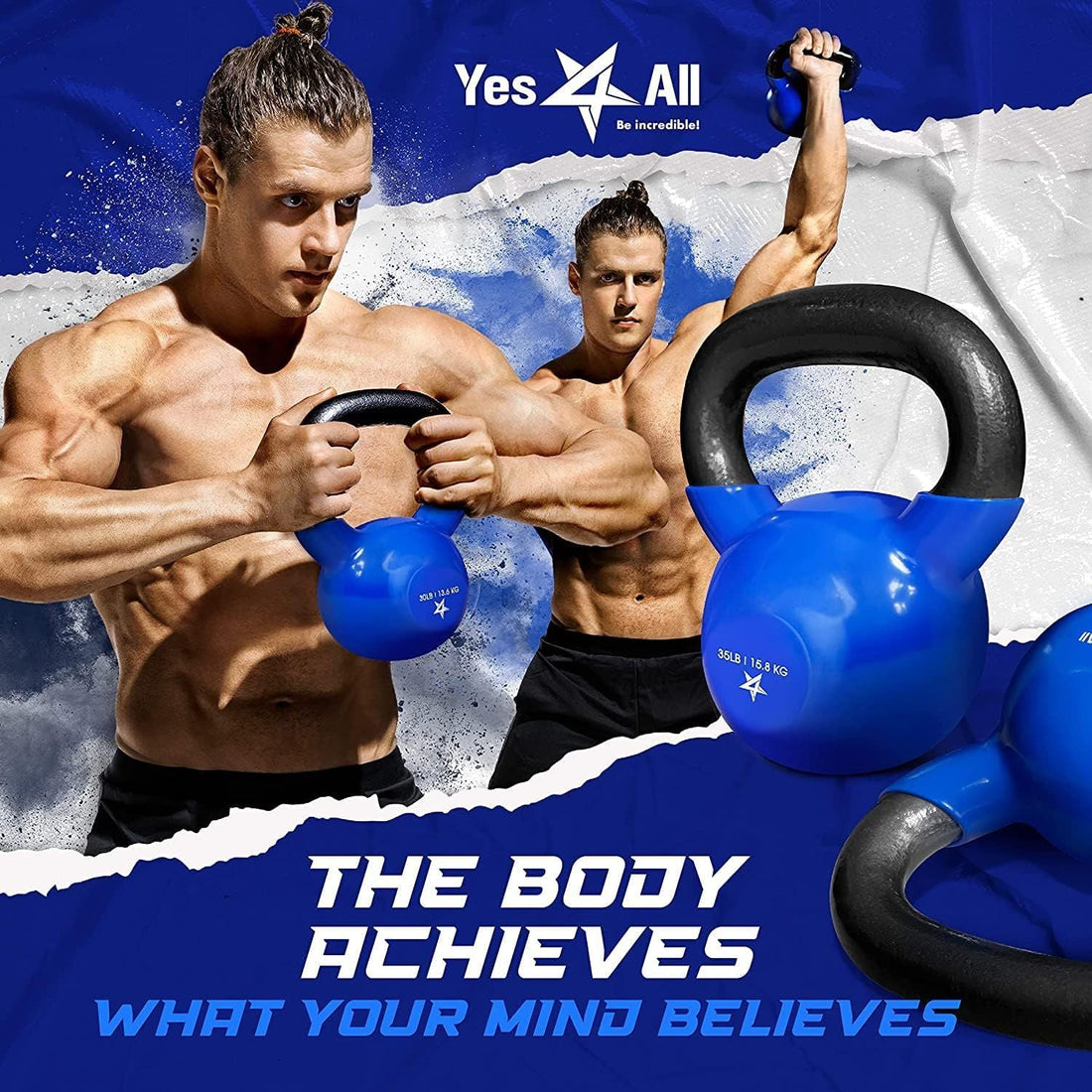 Vinyl Coated Cast Iron Kettlebell Home Gym Training Weight