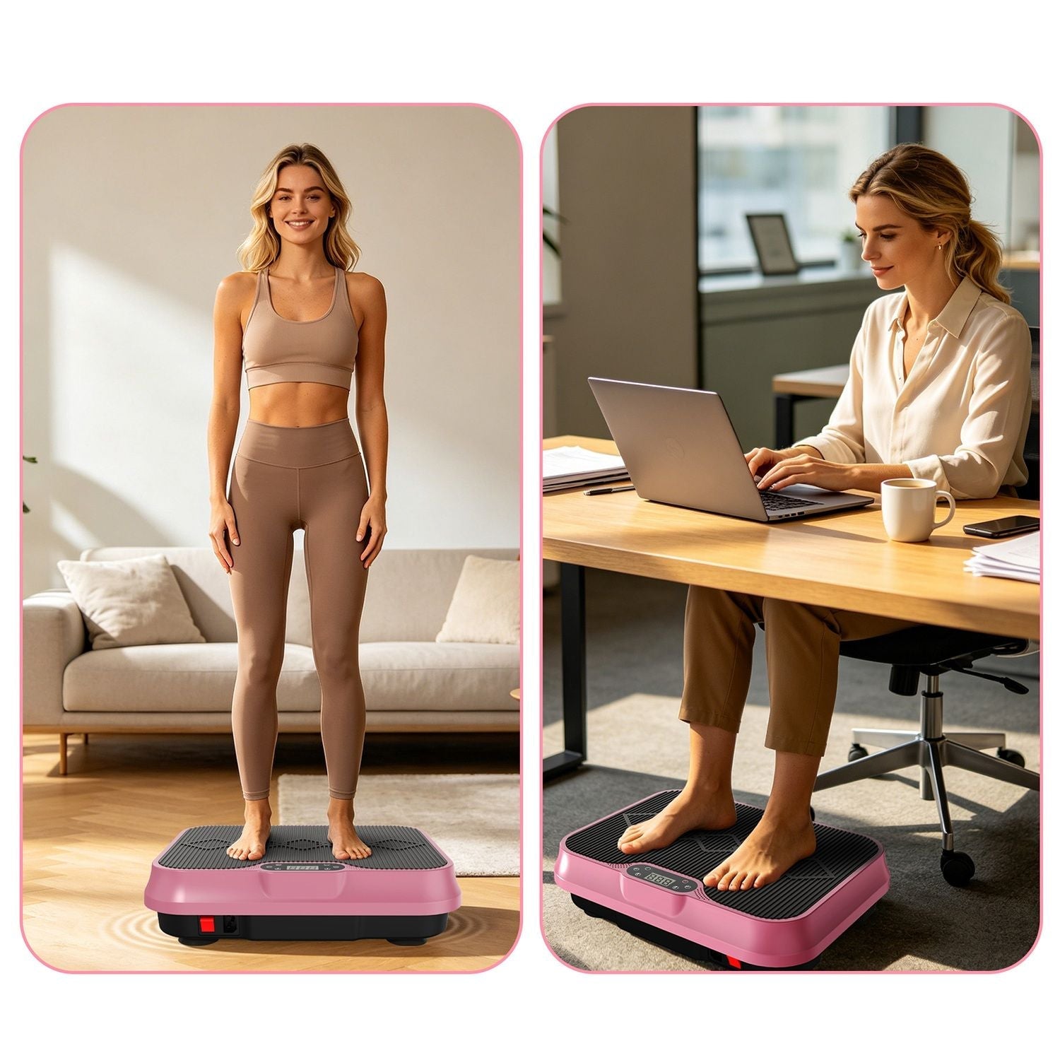 Whole Body Vibration Plate Exercise Machine with Remote Control & Resistance Bands, 1-250 Adjustable Speed Vibration Platform, LCD Display Home Fitnes