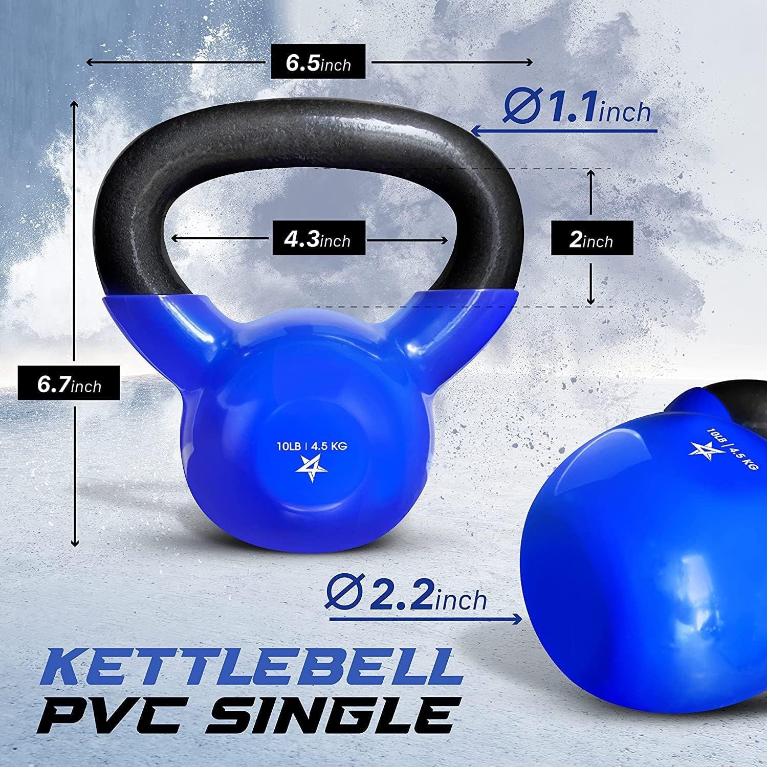 Vinyl Coated Cast Iron Kettlebell Home Gym Training Weight