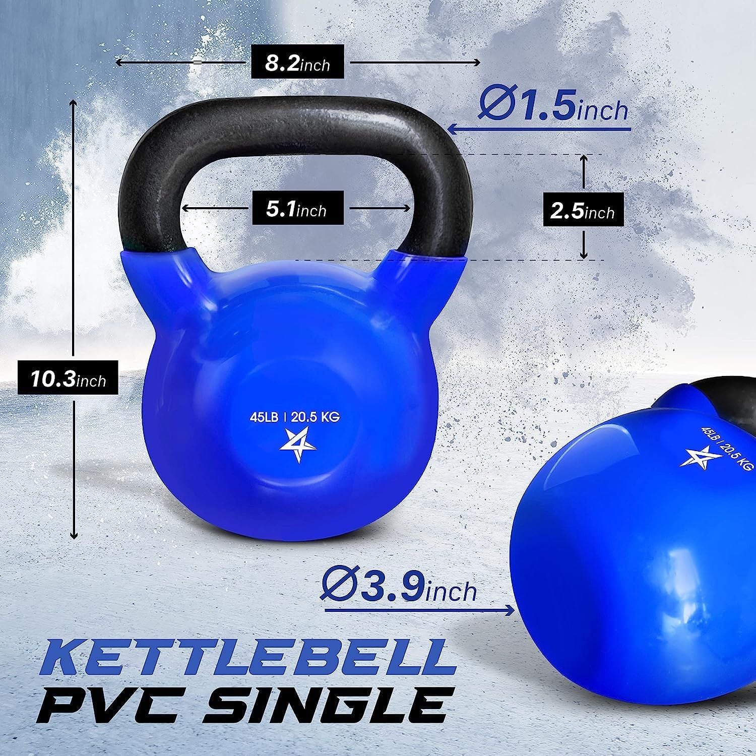 Vinyl Coated Cast Iron Kettlebell Home Gym Training Weight