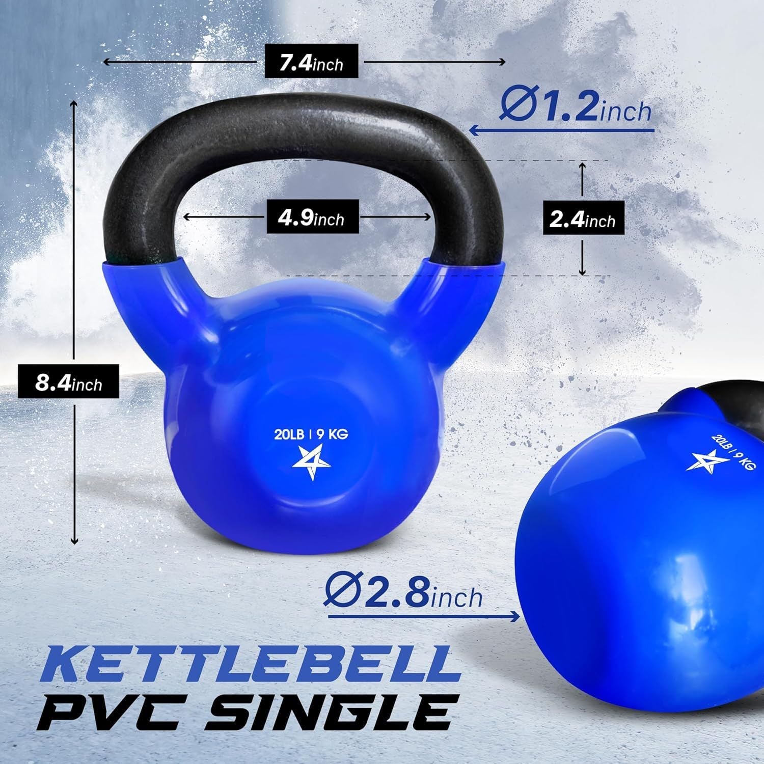 Vinyl Coated Cast Iron Kettlebell Home Gym Training Weight