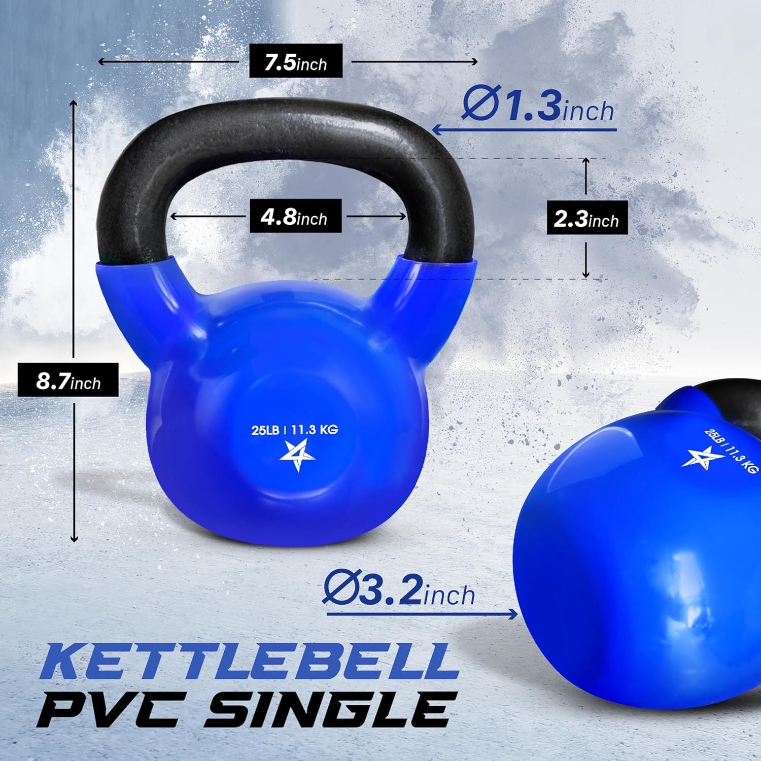 Vinyl Coated Cast Iron Kettlebell Home Gym Training Weight