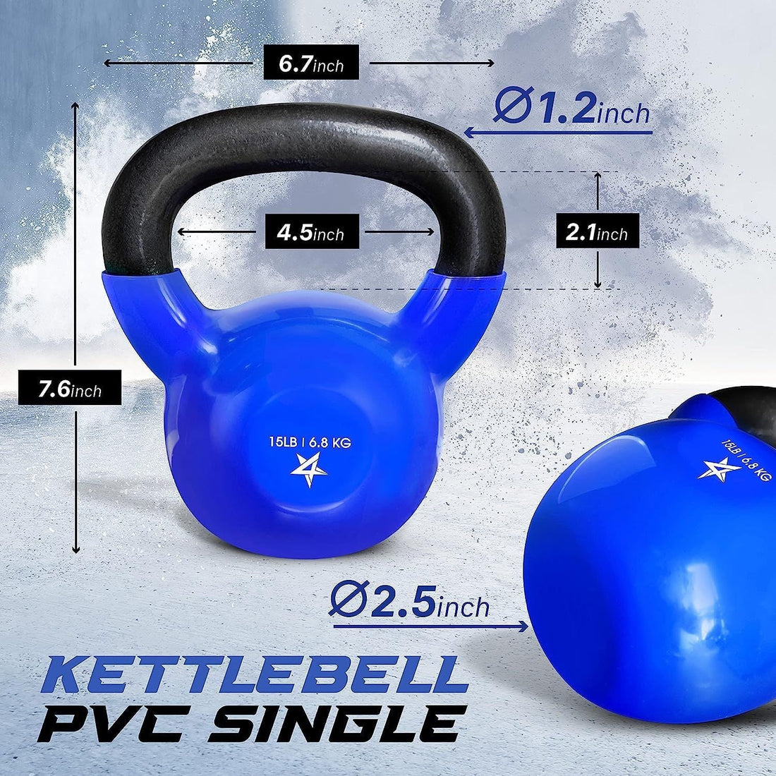 Vinyl Coated Cast Iron Kettlebell Home Gym Training Weight