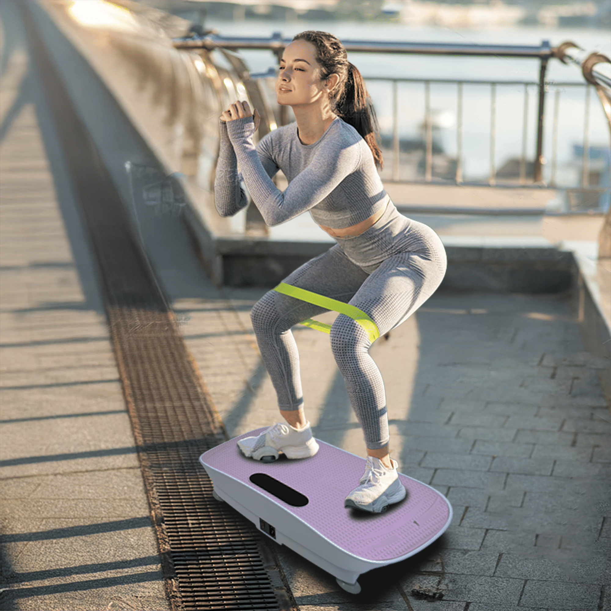 Silent Vibration Platform Crazy Fitness Massage 10-Frequency Weight Loss & Fat Burner Body Shaking Machine For Unisex Pink