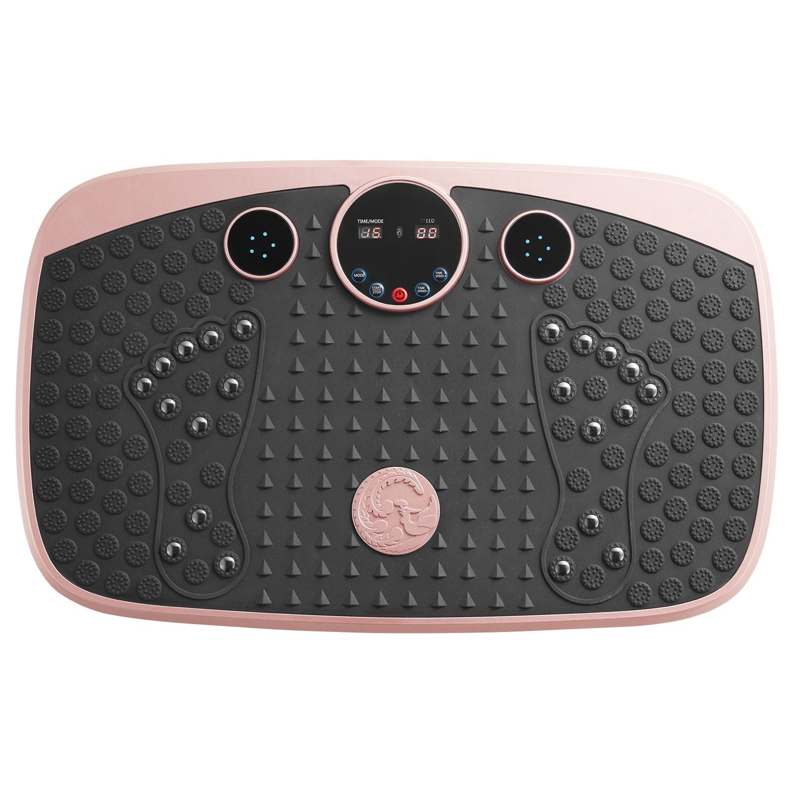 Vibration Plate Exercise Machine, Whole Body Shaker with Magnetic Acupoints for Lymphatic Drainage and Weight Loss, Home Workout Gym Fitness Equipment with 2 Resistance Bands for Women Men, Pink