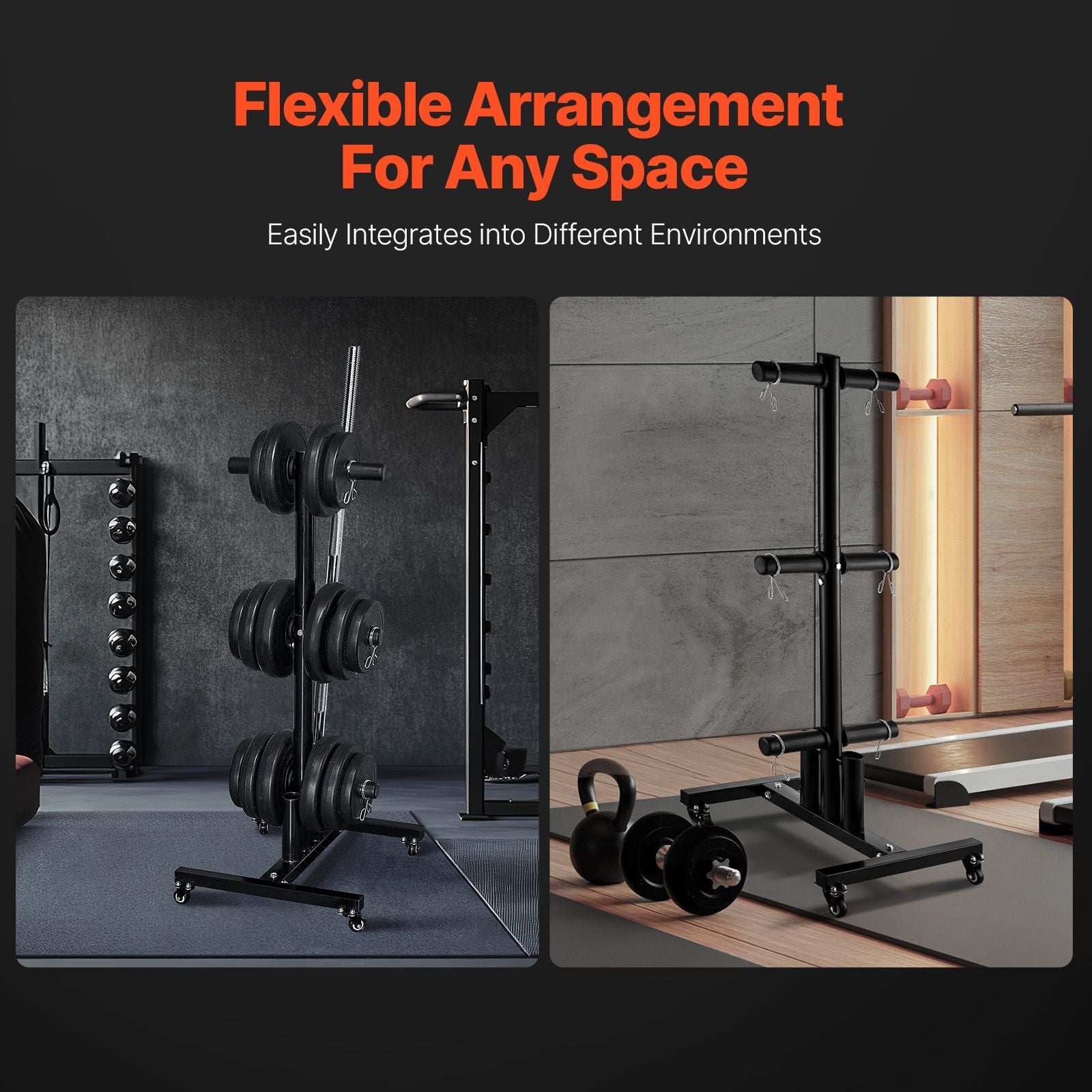 Weight Plate Rack, Vertical Weight Plate Tree for 2-Inch Weight Plates, Standard Weight Plate Tree with Wheels, 1000 lbs Load Capacity Weight Storage Holder, Home Gym Barbell Rack Storage Stand