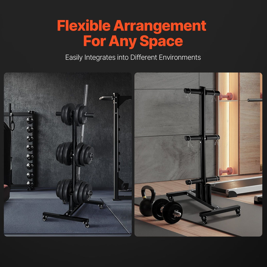 Weight Plate Rack, Vertical Weight Plate Tree for 2-Inch Weight Plates, Standard Weight Plate Tree with Wheels, 1000 lbs Load Capacity Weight Storage Holder, Home Gym Barbell Rack Storage Stand