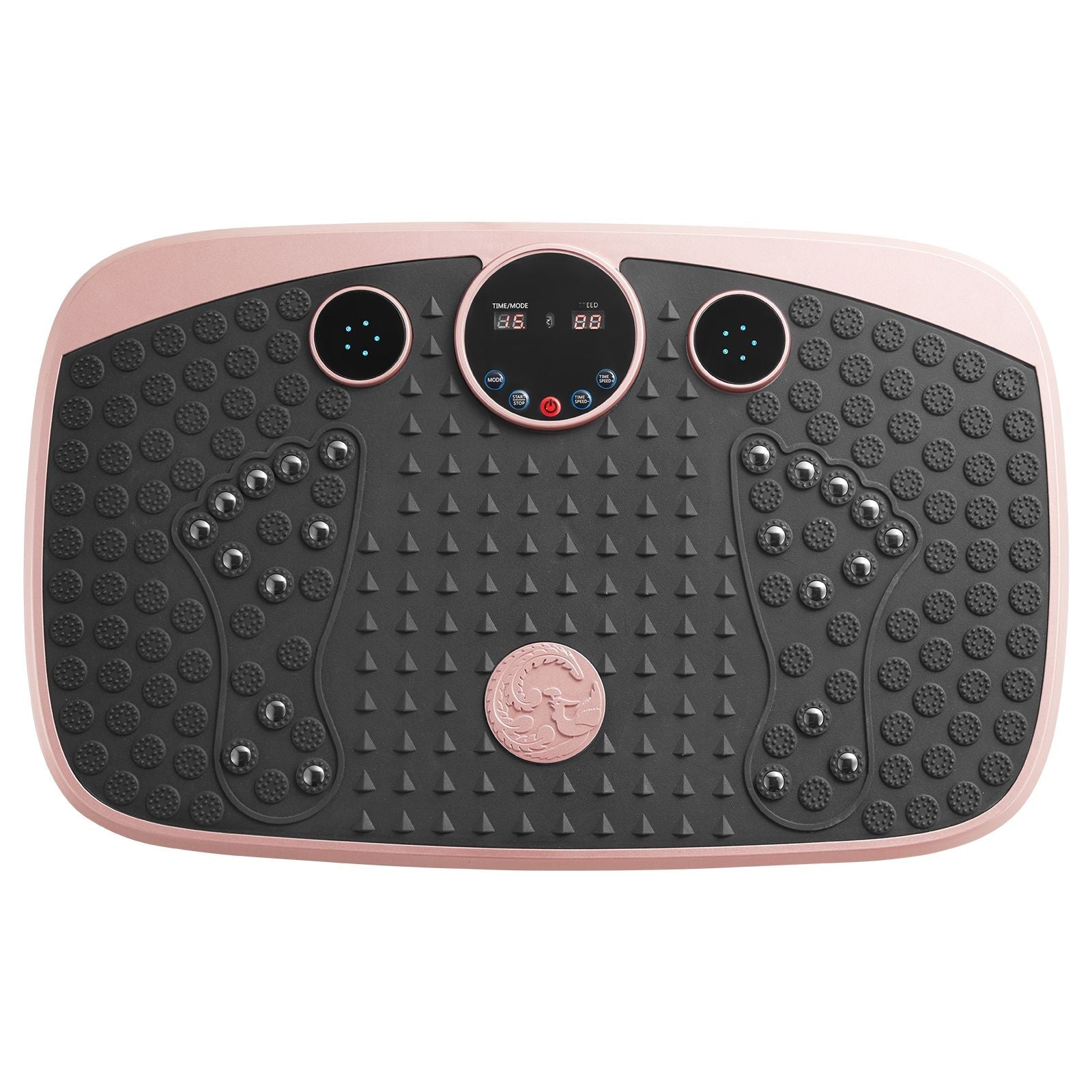 Vibration Plate Exercise Machine, Whole Body Shaker with Magnetic Acupoints for Lymphatic Drainage and Weight Loss, Home Workout Gym Fitness Equipment with 2 Resistance Bands for Women Men, Pink