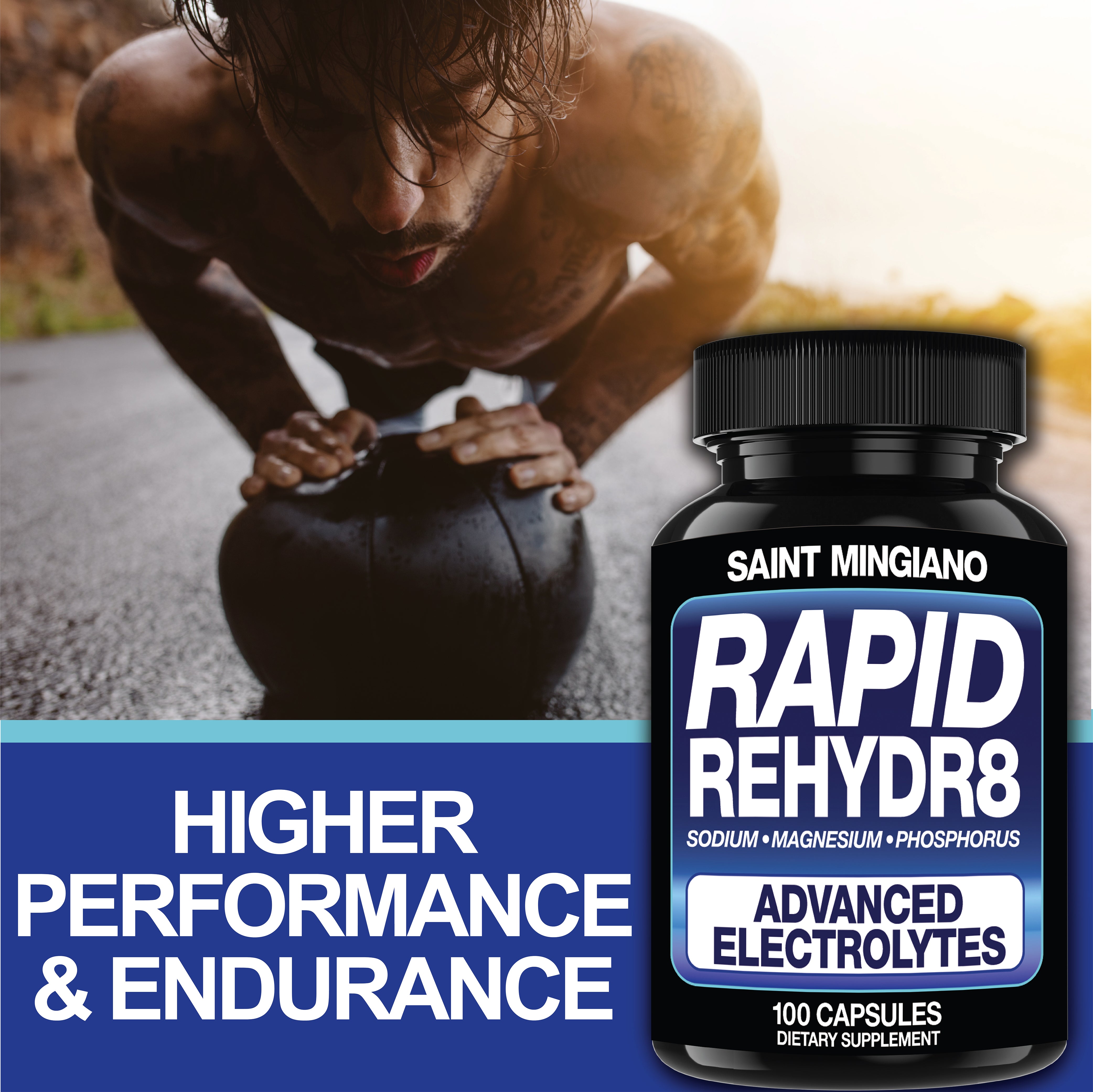 Rapid Rehydr8 Electrolyte Capsules Muscle Recovery Cramp Support Supplement